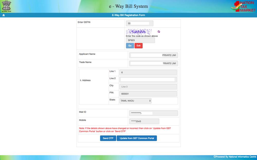 E-way bill registration for registered suppliers