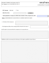 MOA Memorandum of Association