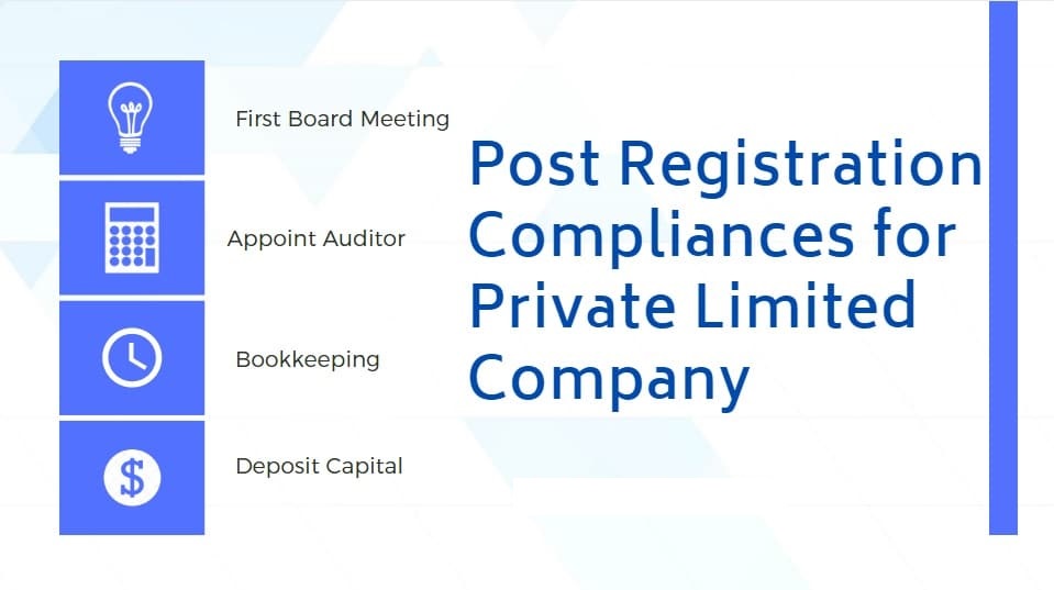 Post incorporation compliance for private limited company